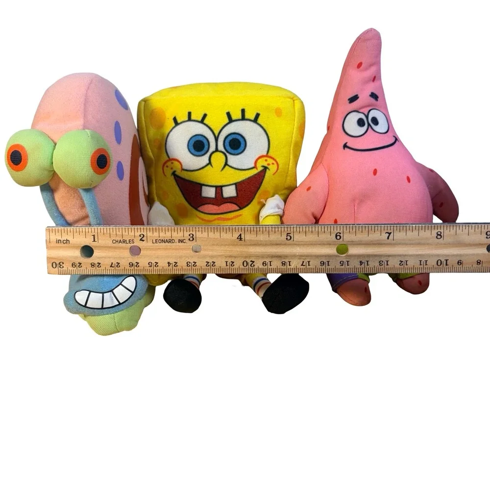 VTG 2001 Mattel SpongeBob Patrick Gary Plush Set Nickelodeon Rare Y2K Beanbag